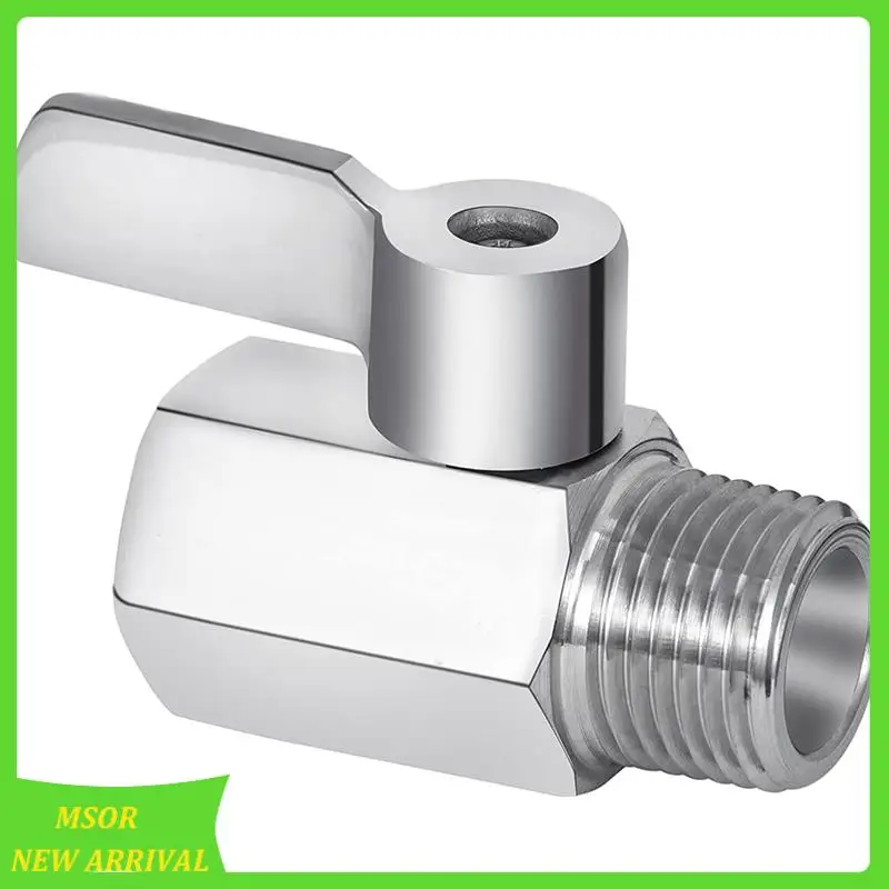 Doings!Shower Head Shut Off Valve, 304 Stainless Steel Mini Ball Valve NPT Thread(1/2Inch Male X 1/2Inch Female)