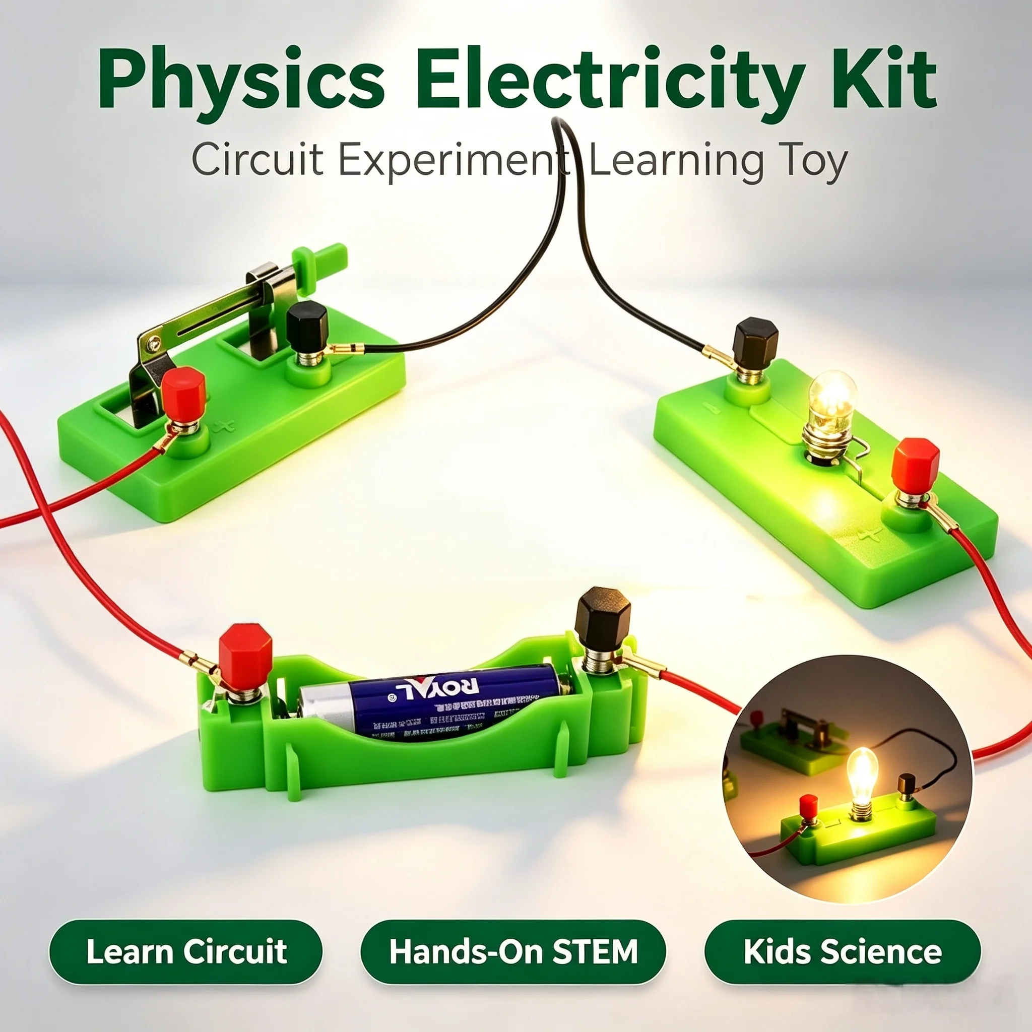DIY Introduction to Simple Circuits Experiment Physics Switch Tool Inspire Skills STEM Learning Kits Hands-On Ability Tools Gift