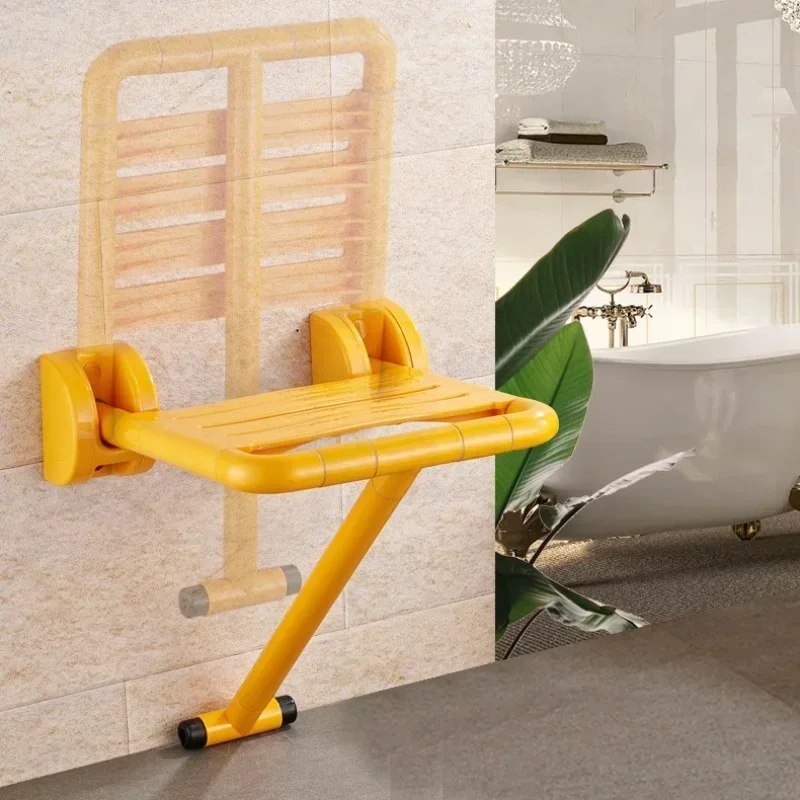 

Modern Bath Stool Simple Bathroom Seat Convenient Folding Shower Chair Thickened Steel Pipe Luminous Visible New Arrivals