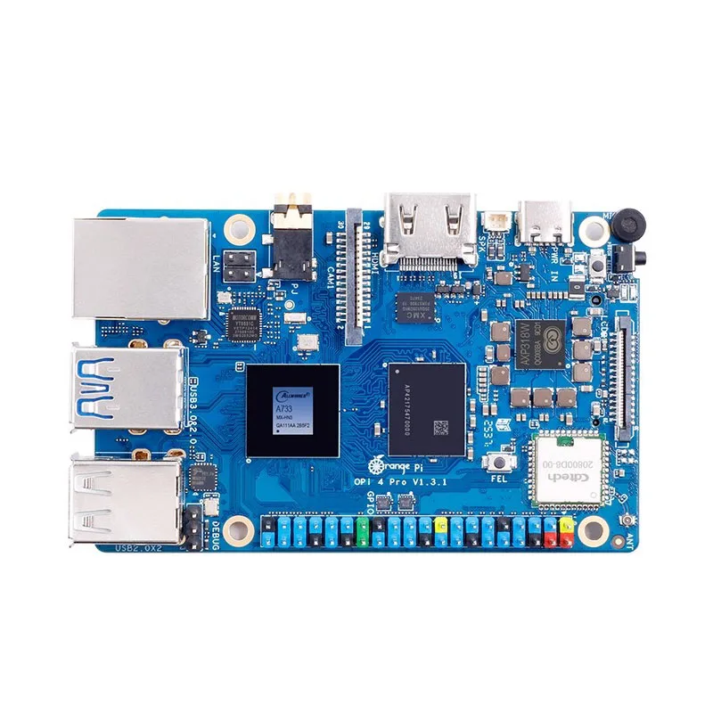 OrangePiS 4 Pro Development Board All Star A733 Eight Core SoC LPDDR5 3TOPS Computing Power