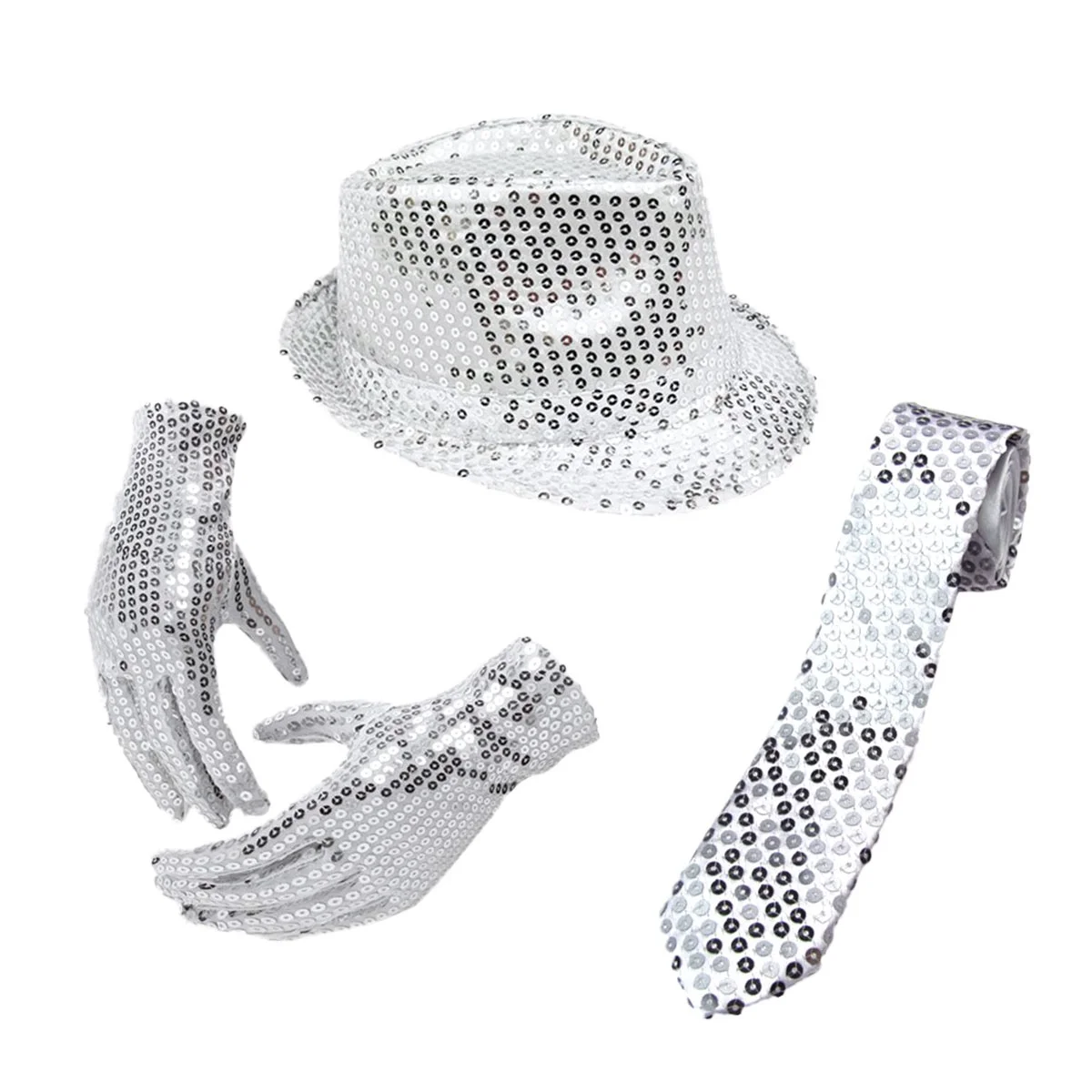 

3pcs Performance Costume Jazz Hat Dance Glove Tie Lightweight Comfortable Elegant Stage Show Accessories Dance