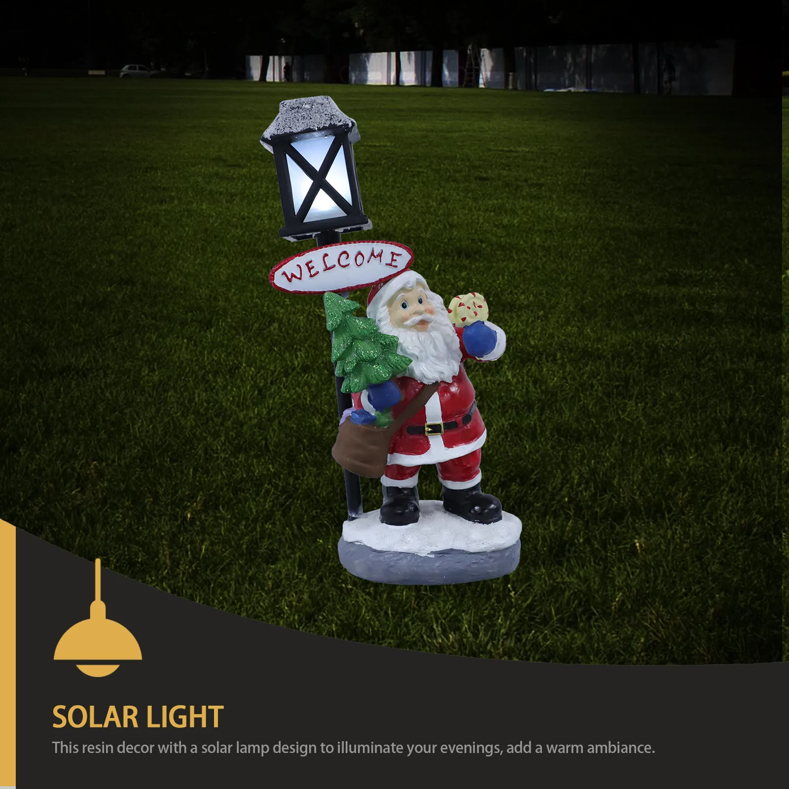 

Christmas Santa Claus Night Lamp Resin Luminous Decor Creative Xmas Ornament Festive Party Decoration Glowing Tabletop Artware