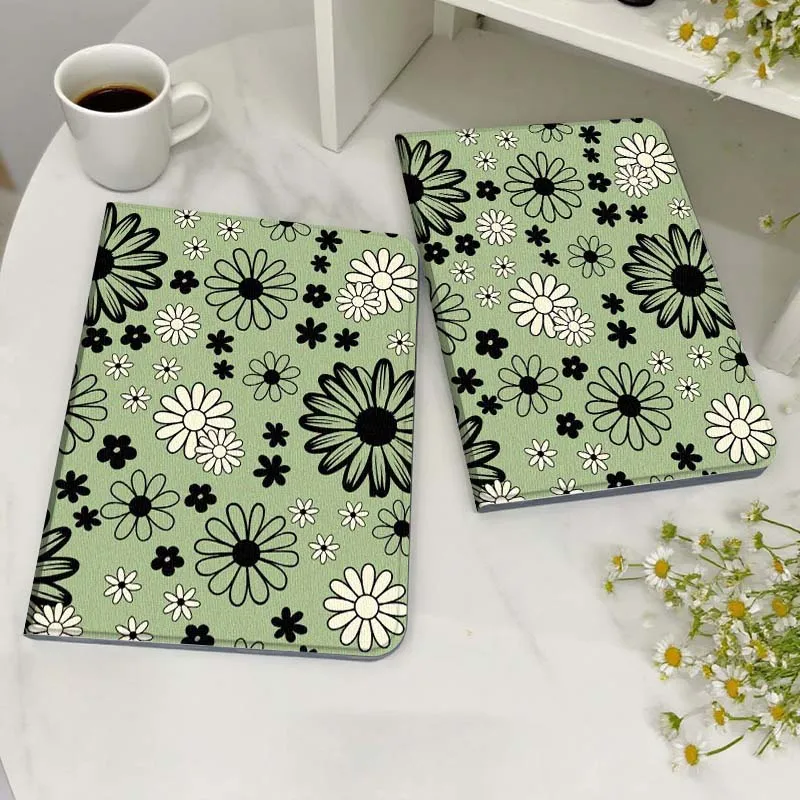 

Cartoon White Flower Leaf Case For Honor MediaPad MatePad 6 7 X8 M5 M6 V6 V7 T5 T10 T10s 10 11 SE C5e X8a Pro Lite Tablet