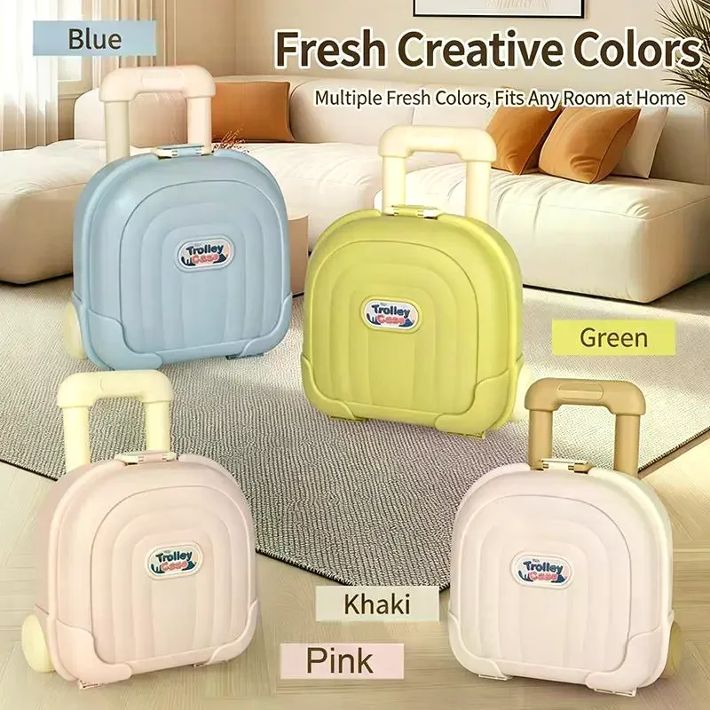 /HTF/Mini Cute Kids Trolley Storage Case Durable Thick Shell Large Capacity For Kids Travel Storing Toys Snacks Daily Items