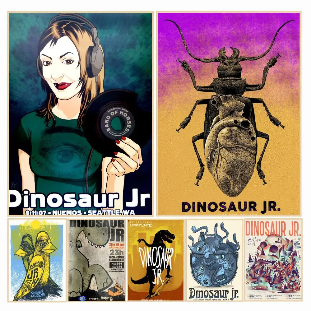 band D-Dinosaur Jr-R Painting Calligraphy Boho Botanical Decor for Living Room Elegant Home Style