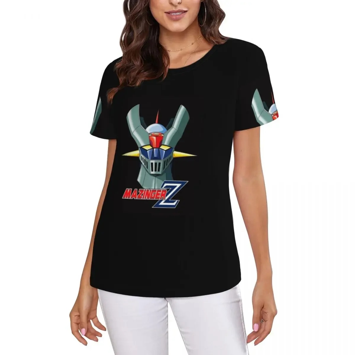 Mazinger Z Goldorak Actarus Grendizer Mask T-Shirt Women Short Sleeve T Shirts O-Neck Clothing Cotton Summer Tees Streetwear