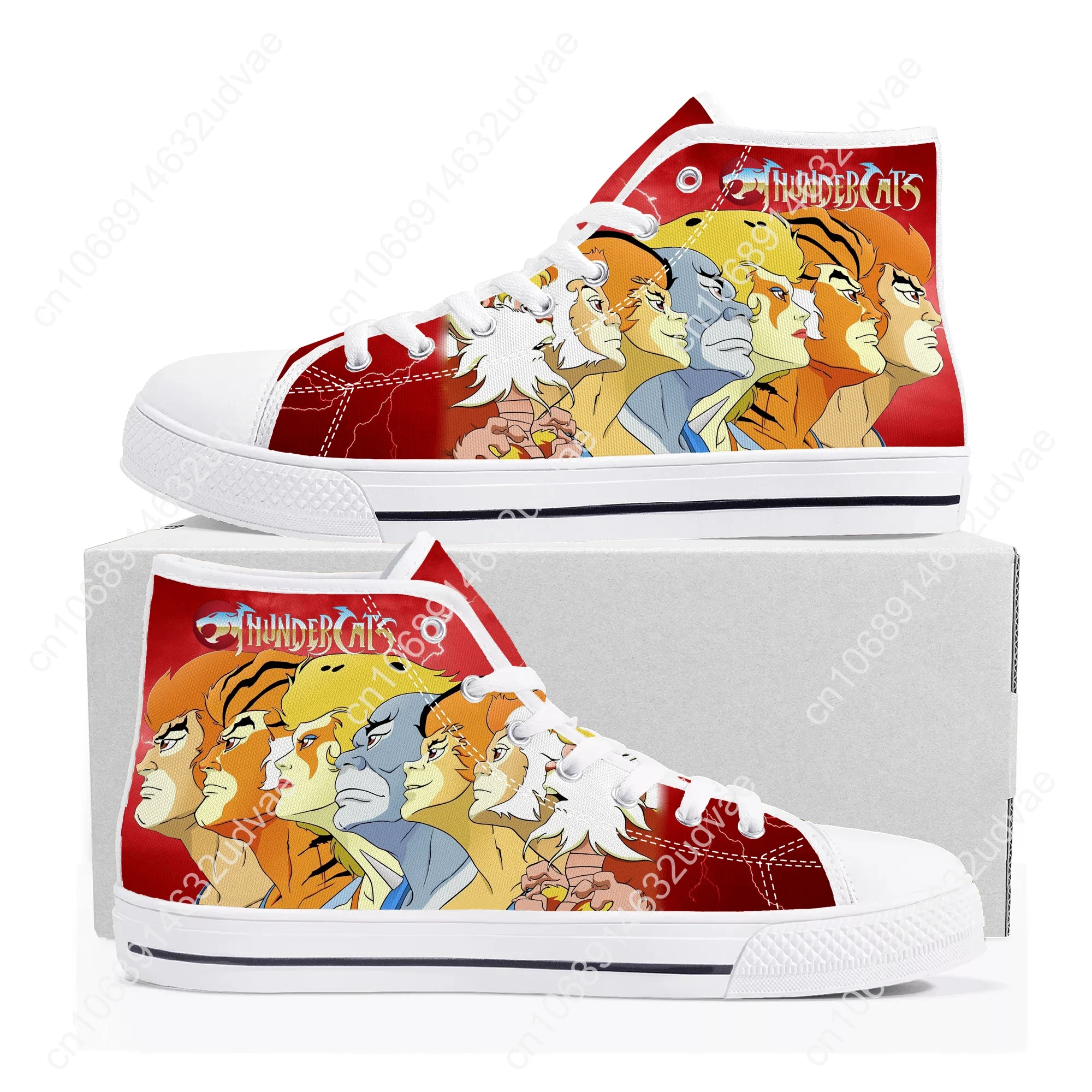 Thundercats Cartoon High Top Sneakers High Quality Mens Womens Teenager Canvas Sneaker Casual Couple Shoes Custom White Shoe