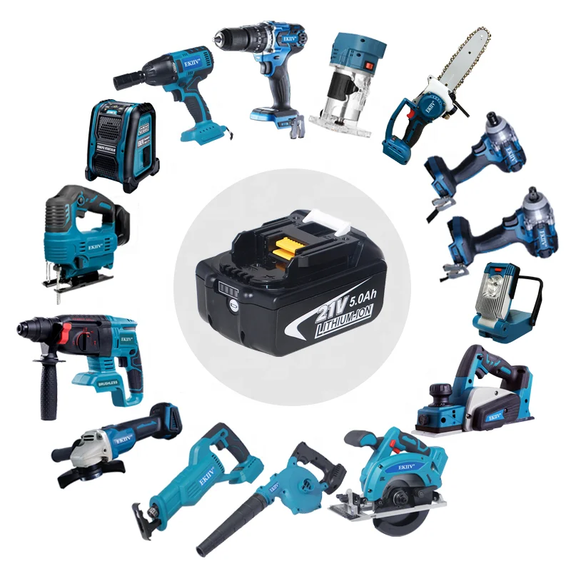 Various Kinds Universal Durable Battery 21V 4.0Ah 5.0Ah Replaceable Lithium Battery Power Tools Combo Kit Cordless Ekiiv