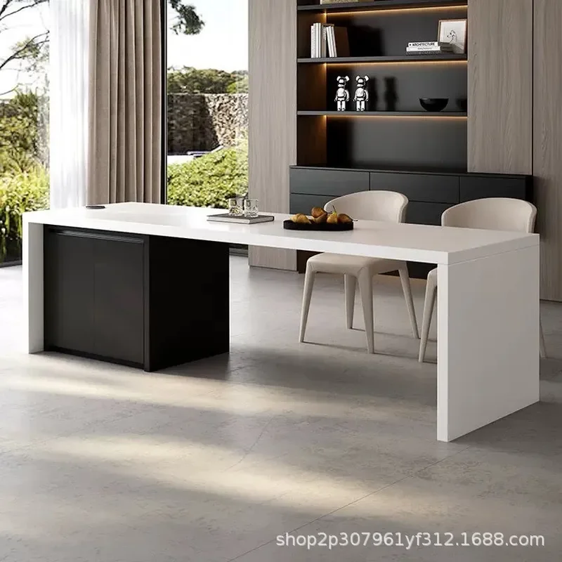 Flush Island Dining Table Integrated Household Narrow Fallen Table Small Apartment Kitchen Bar Partition Small Rock Slab
