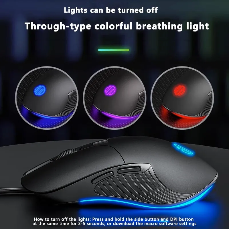 INPHIC B2 USB Wired Mouse Silent Office Gaming Mouse for PC and Laptops