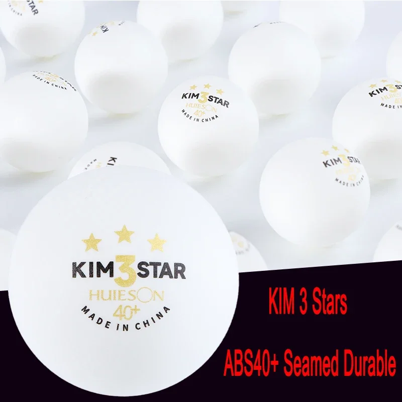 KIM 50/100PCS 3 Stars HUISEON Table Tennis Balls Seamed ABS40+ Durable Ping-pong for Professional Competition Training Ball 김 삼성