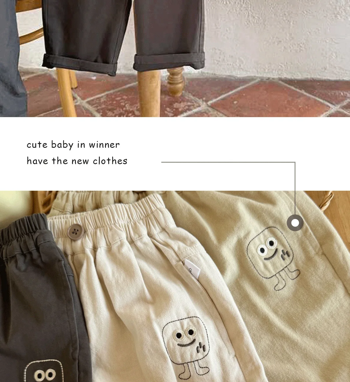 2023 koreanische Frühling Herbst Kinder Baby Jungen Hosen Nette Vielseitige Kleinkind Jungen Casual Hosen Kinder Jungen Reine Baumwolle Hosen – Detail 9