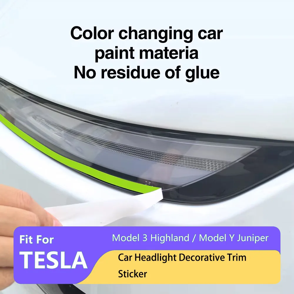 

Новая автомобильная фара для бровей, спортивная декоративная полоска, наклейка для Tesla ModelY Juniper Model3 Highland 2025, пленка для изменения цвета, аксессуары