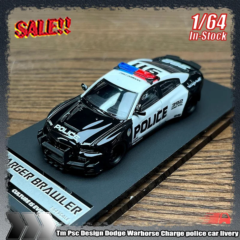 In Stock Tm Psc Design 1:64 Dodge Warhorse Charge Police Car Livery Alloy Micro-Die-Casting Car Model Custom Children'S Toy Gift