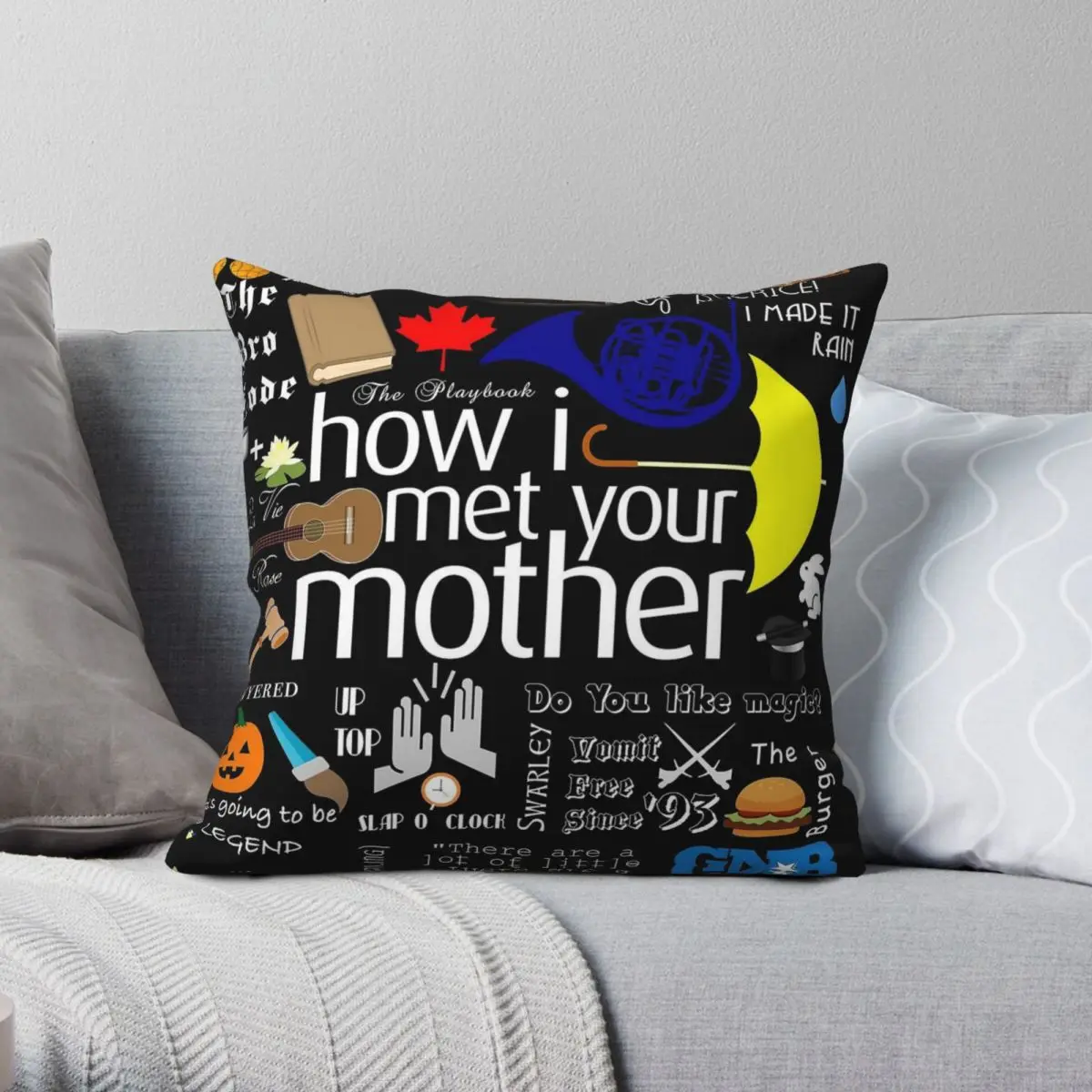 How I Met Your Mother Pillowcase Polyester Linen Velvet Printed Zip Decor Sofa Seater Cushion Cover 45x45