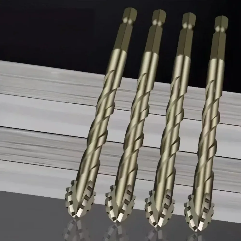 

4PCS 6/8/10/12 MM Hex Shank Drill Bit Set Tungsten Carbide Heavy-Duty Eccentric Drill Bit Set Hole Opener Precision Drilling