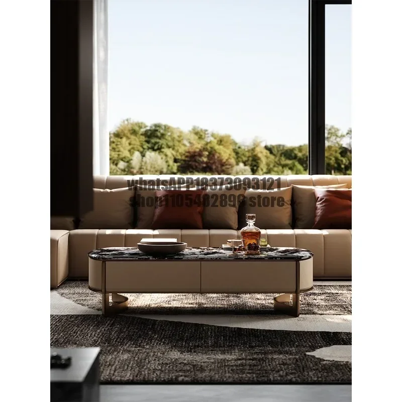Coffee table villa whole house haute couture living room TV cabinet combination, home light luxury high sense