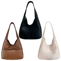 Damska torba Hobo w stylu vintage Modna torba na ramię ze skóry PU Duża pojemność Retro Tote Torebka Miękka torba pod pachę Codzienna torba randkowa