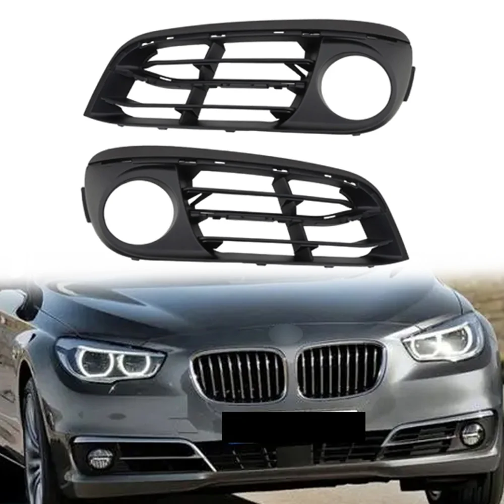 

2pcs Car Front Bumper Fog Light Grille Trim Fog Light Bezel Set Left+Right Fit For BMW 5 Series 528i 2014 2015 2016 51117331732