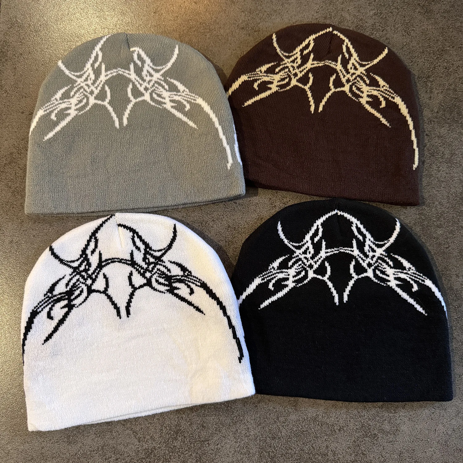 Y2K Goth Winter Autumn Keep Warm Beanies Fashion Beanie Women Men Outdoor Windproof Skullcap Unisex Hiphop Skiing Gorras Student