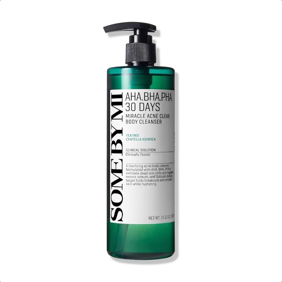 

SOME BY MI AHA BHA PHA 30 Days Miracle Acne Clear Body Cleanser 13.5oz 400ml Daily Exfoliating Tea Tree Acne Body Wash with Sal