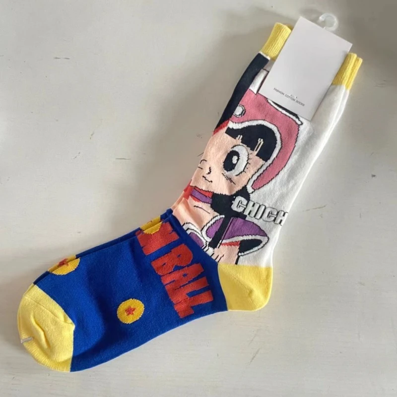 Anime Dragon Ball calzini a tubo medio Chichi Son Goku autunno inverno calzini caldi cotone Hip Hop calze da Skateboard regalo di natale