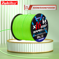 ZUKIBO 16 Strand Braided Fishing Line X16 Hollow Core  Abrasion Resistant Braid PE Line for Freshwater or Saltwater Fishing Line