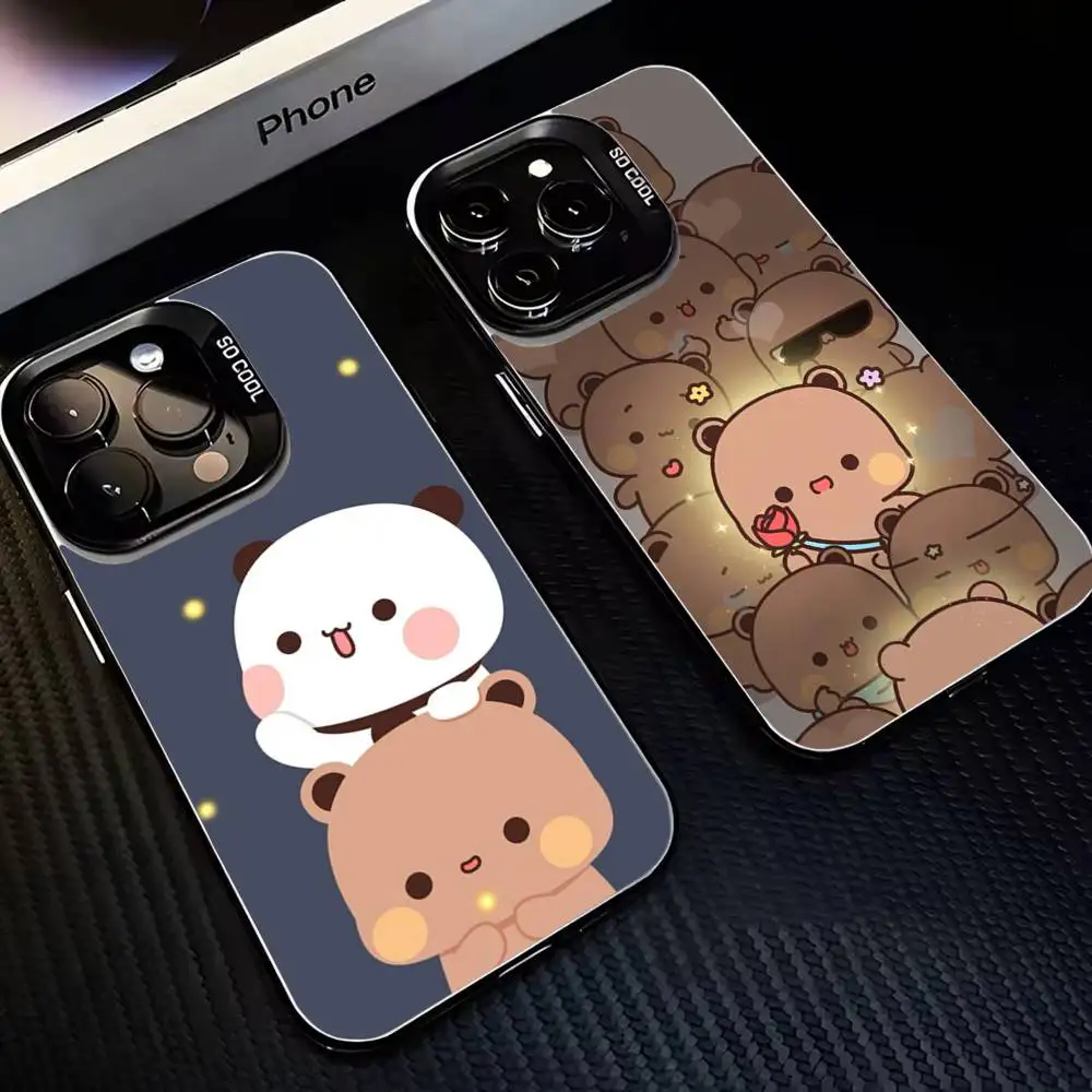 

FUNNY Cute BuBu DuDu Phone Case For iPhone17,16,15,14,13,12,11 Plus,Pro Max Black Matte Shockproof Cover