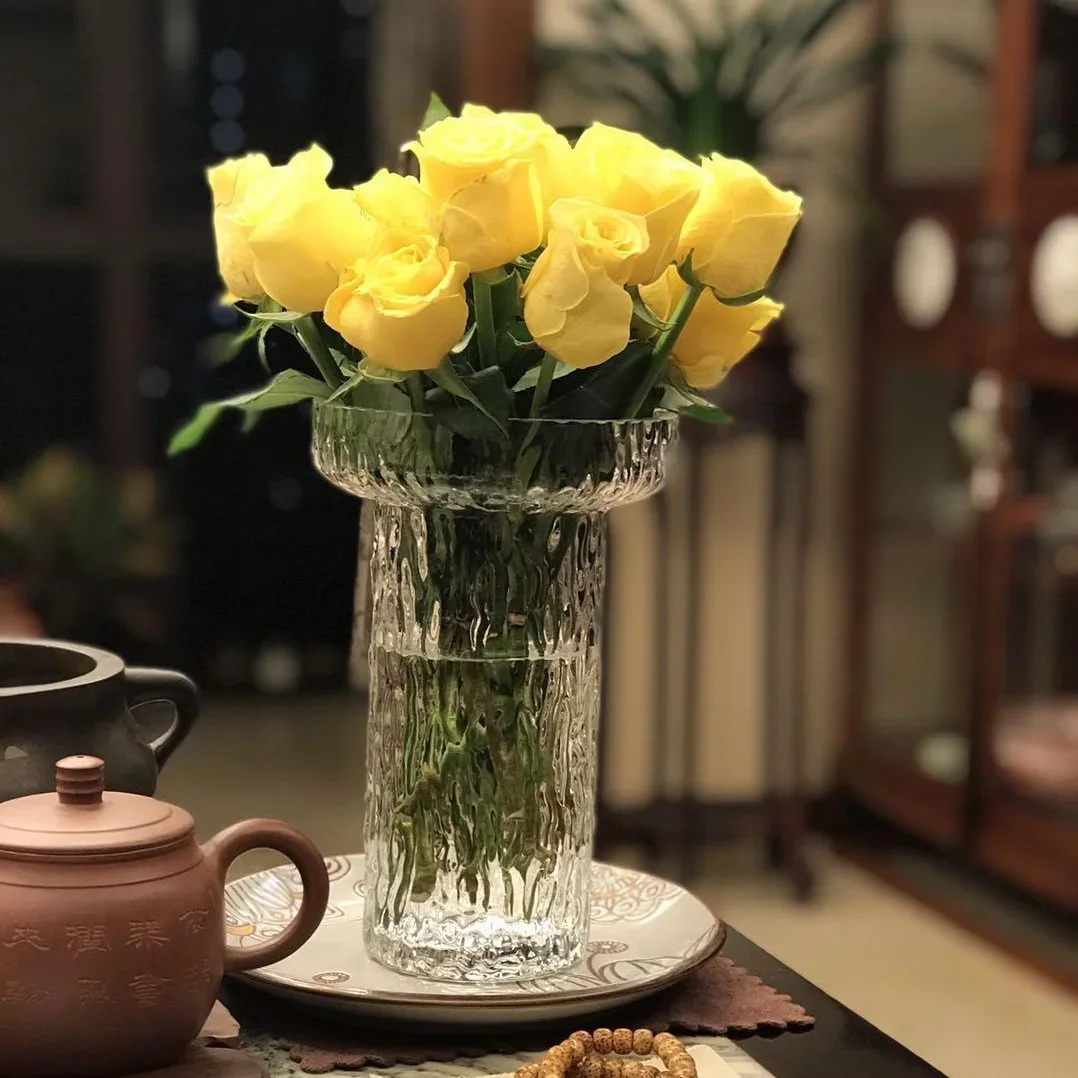 Florero de cristal para decoración de habitación, florero de mesa, floreros para sala de estar, decoración hogar, vasos para plantas де kuрля ceiма