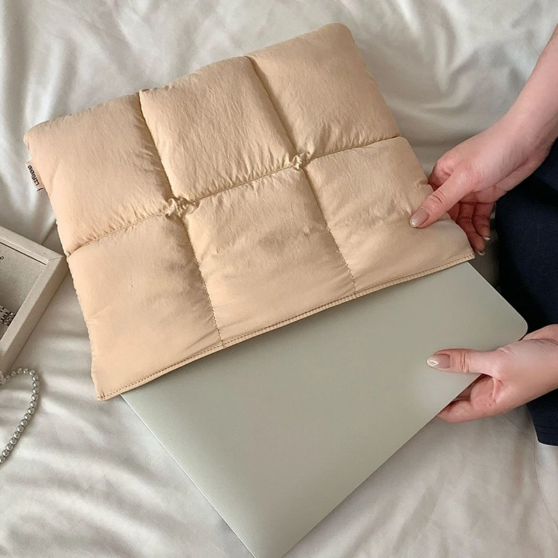 حقيبة كمبيوتر محمول منتفخة مقاس 13/14/15/15.6 بوصة غطاء كمبيوتر محمول مبطن لجهاز Macbook Air Pro Lenovo Hp Xiaomi Samsung Puffer حقيبة الكمبيوتر المحمول