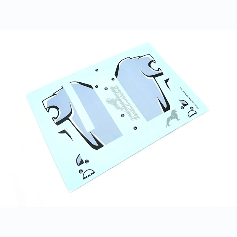 Water Sticker Decoration Set for 1/14 Tamiya RC Truck Trailer Tipper MAN TGX Car Diy Parts