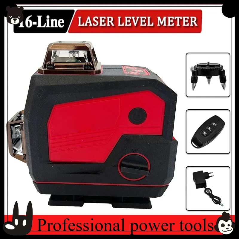 360° Horizontal And Vertical Cross Self-Leveling Tool 6 Lines Green Light Meter Horn Function Laser Level For Milwaukee Battery