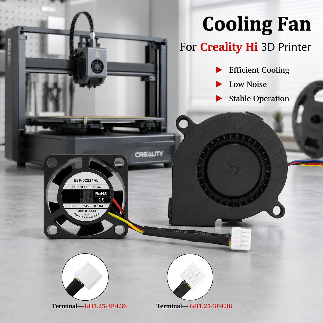 DC24V 2510 Cooling Fan 5015 Blower Fan for Creality Hi Hotend Throat Auxiliary Cooling 3D Printer Accessories