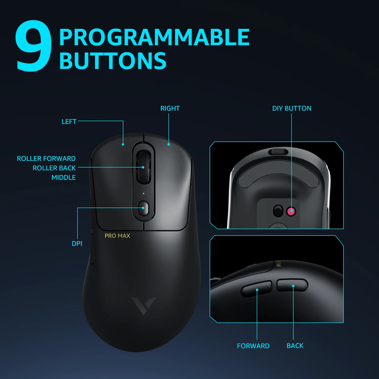 Rapoo VT1 VT3 Série 8K Mouse para jogos sem fio Leve 8KHz Taxa de pesquisa PAW3398/PAW3950 Sensor óptico definitivo