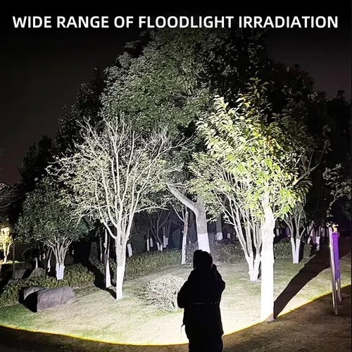 Imagen 2 del producto Linterna de luz fuerte para exteriores, luz de emergencia multifuncional USB para acampar, iluminación, carga lateral de trabajo