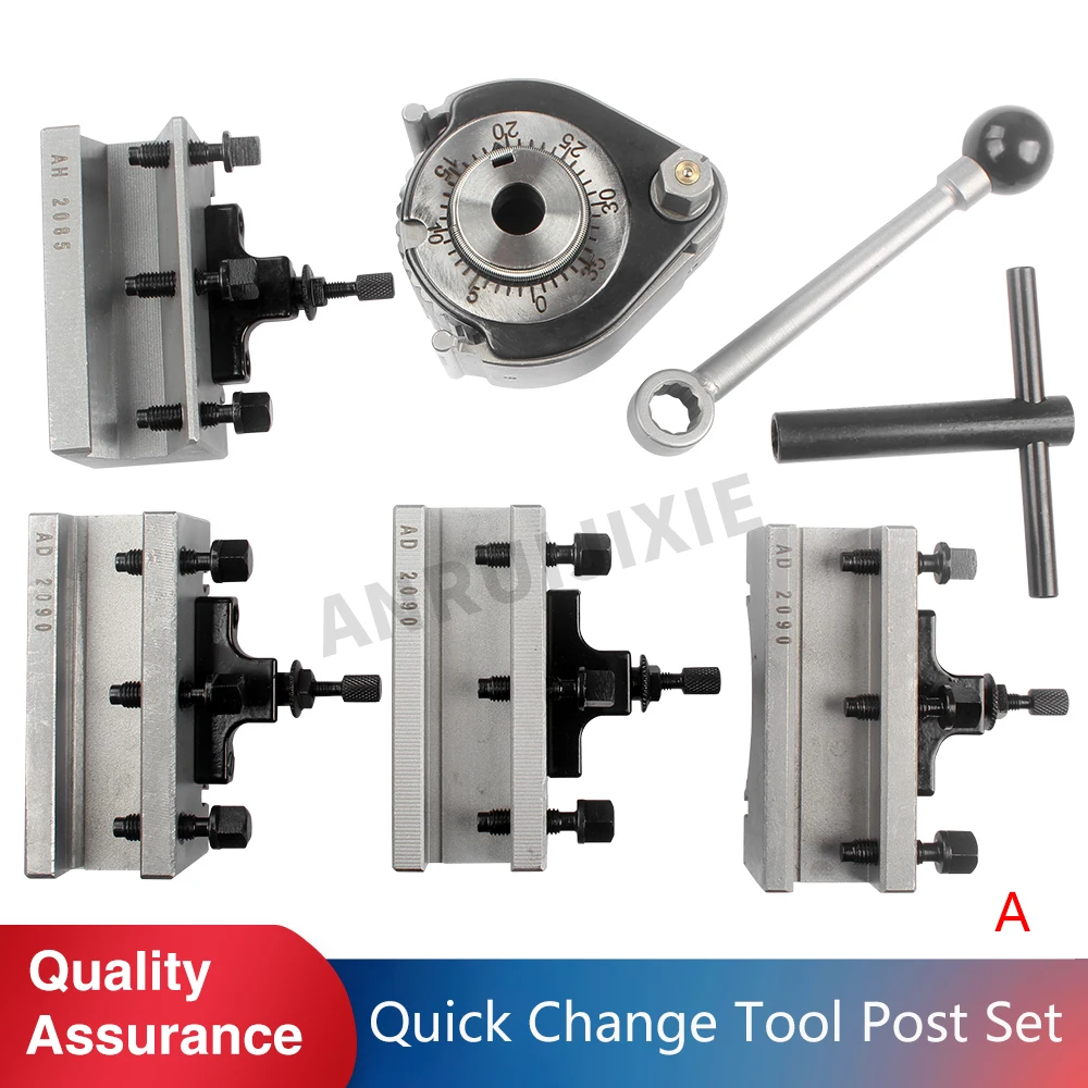 A type European Quick-change Tool Holder Set German-Style 20x20mm Lathe Fixture Set for Bed Swing 200-350mm QCTP Turret Kits