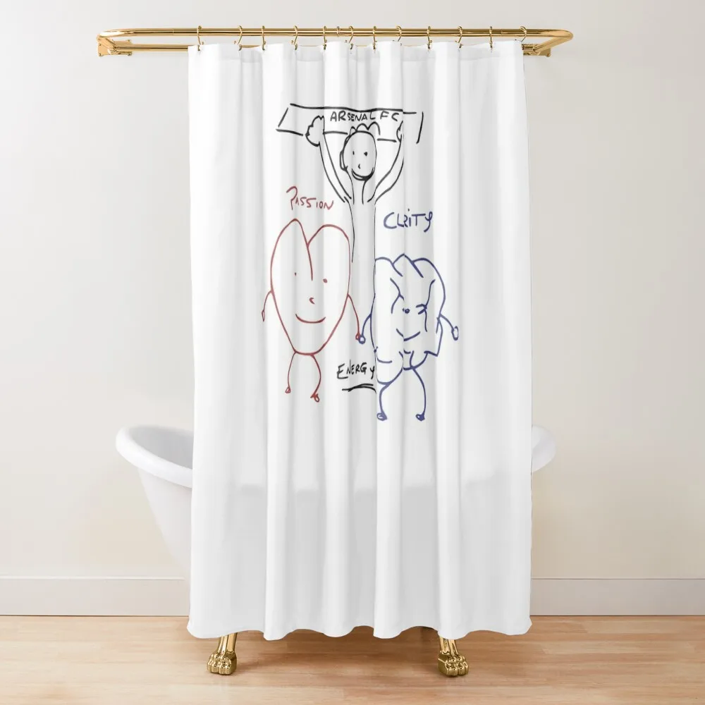 

Arteta's Passion, Clarity and Energy Whiteboard Drawing Shower Curtain Modern Showers For Bathroom Anime Shower Curtain