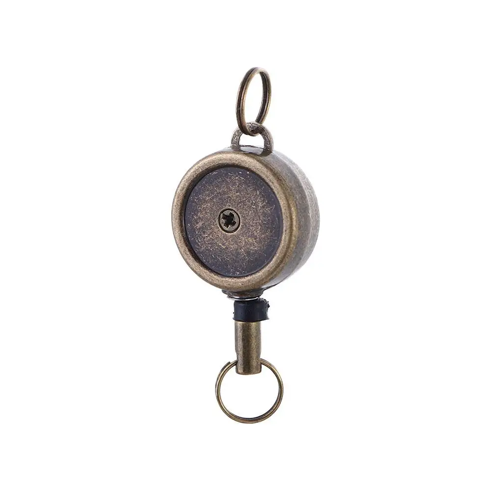 Retro Retractable Accessories Key Ring Anti-Lost ID Lanyard Badge Reel Clip ID Card Holder Key Chain Badge Holder