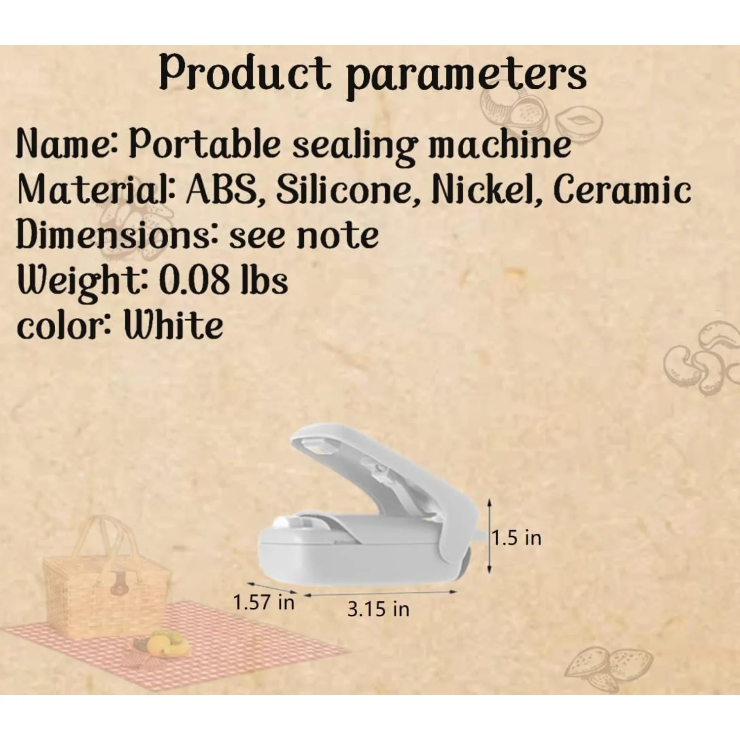 Chip Bag ,  2 in 1 tool that includes   for easy use. This  plastic heat seal vacuum   perfect for sealing Mylar food  bags in t