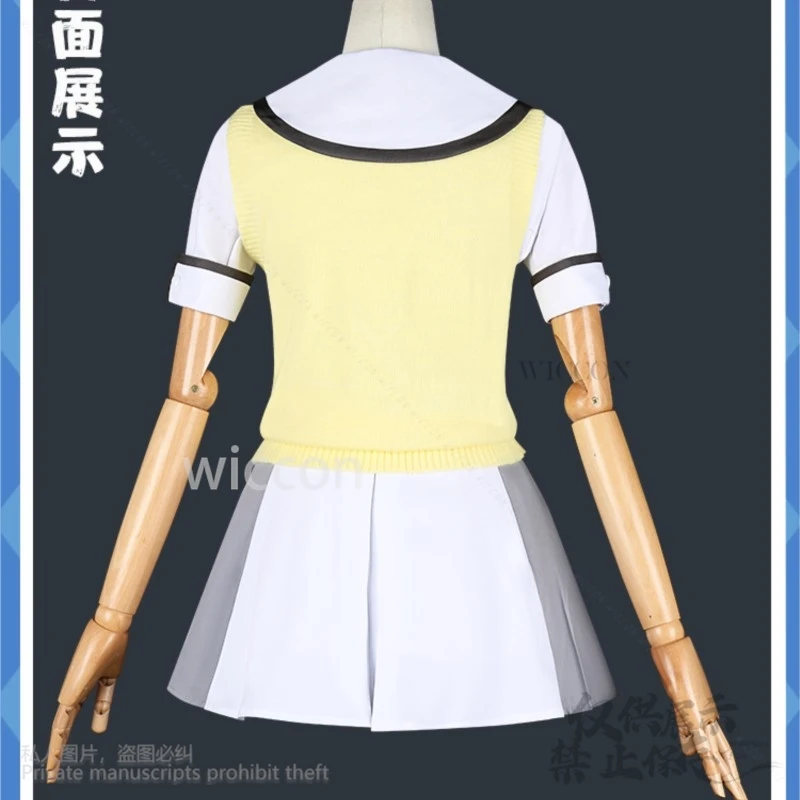 مجموعة كوسبلاي جيوب صيفية Tsumugi Wenders - سترة صفراء JK فستان الزي المدرسي، شعر مستعار لوليتا |   نمط جيراي كي وقابل للتخصيص