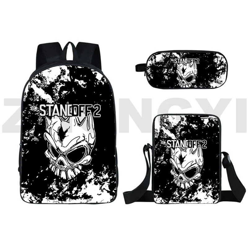 3D Printed Standoff 2 Backpacks Women Travel Leisure Style Mochila 3 In 1 Large School Backpack for College Students Pencil Case