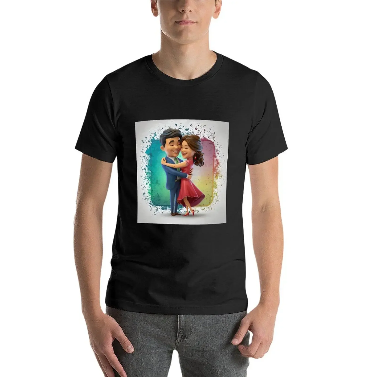 Cute Couple T-Shirt anime clothes man t shirt custom shirt graphic shirts plain t shirts men image 4
