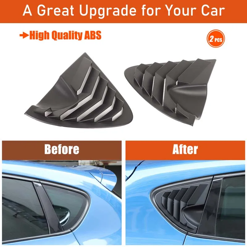 

For SEAT Leon León Mk2 1P 2008-2012 ABS Car Rear Windows Louver Triangle Shutters Cover Trim Sticker Car Accessories
