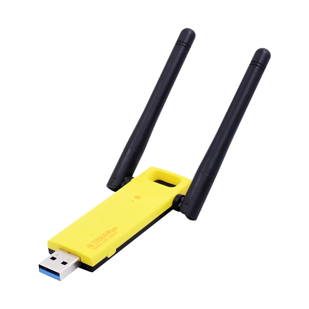 Adaptador USB WIFI AC1200 2,4G/5,8G, señal estable de largo alcance, Dongle inalámbrico USB3.0 con antena Dual para PC y ordenador