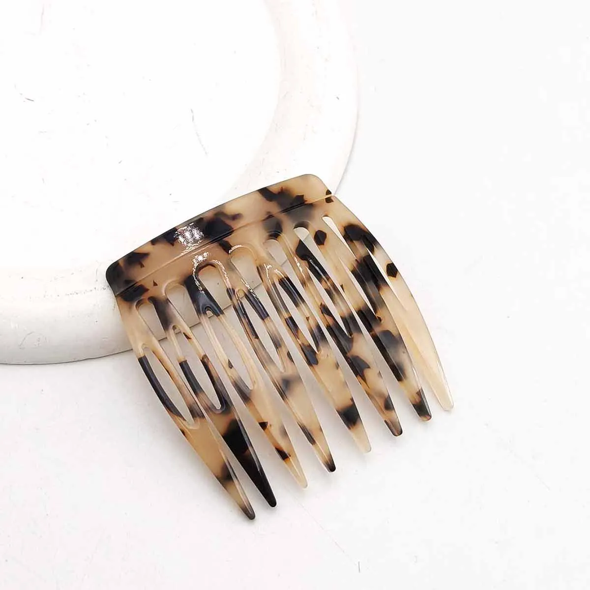 New Black French Side 8 Teeth Comb Small French Decorative Bun Hold Clips Slide Hair Comb for Girls & Women