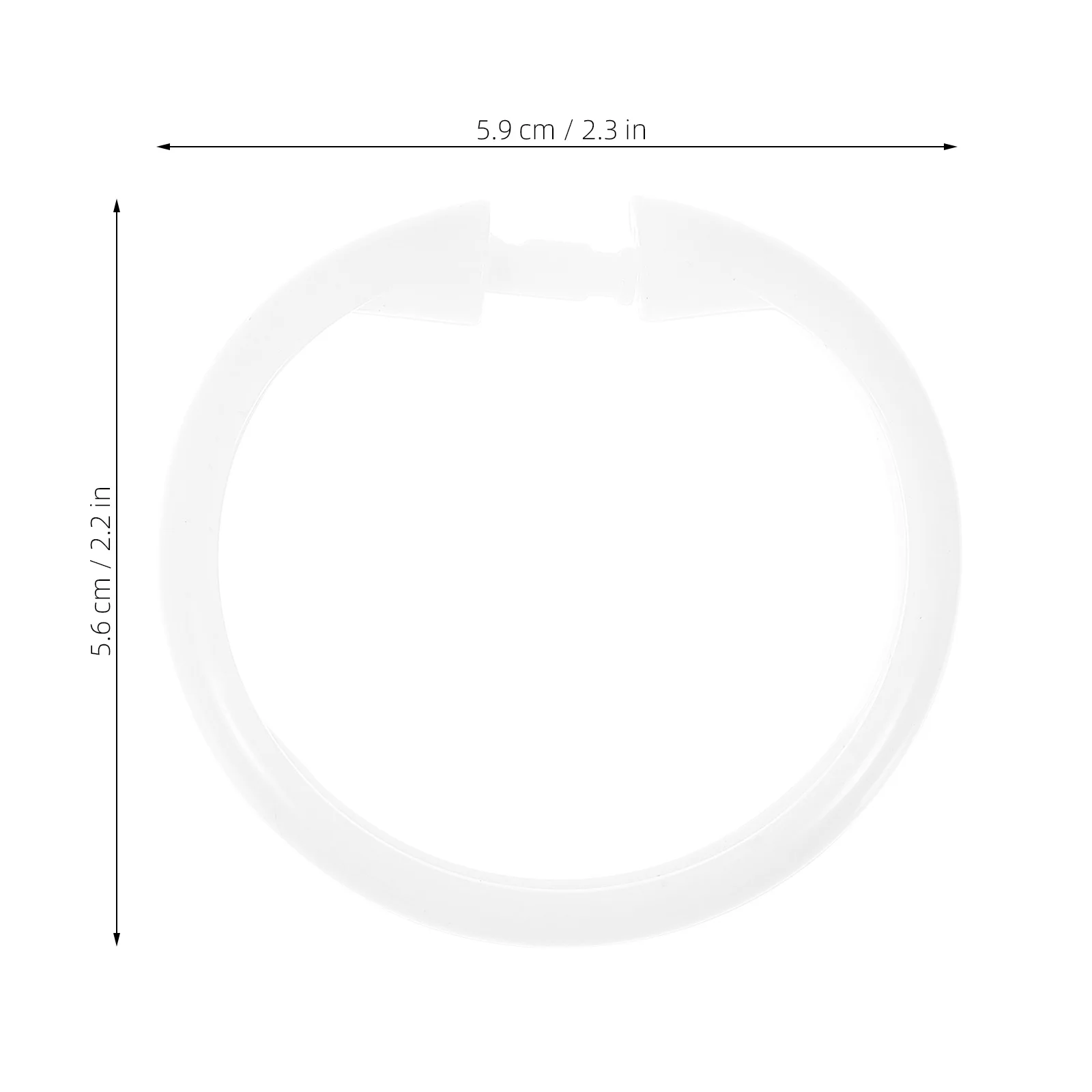 50 قطعة من حلقات الستائر البلاستيكية المستديرة، حاملات الستائر السميكة لنافذة الدش، خطافات قضيب الستارة، شماعات قضيب الستارة