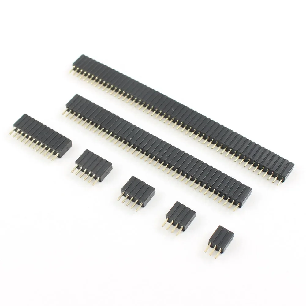 50PCS 1.27mm Pitch Female Header Strip 1x3 1x4 1x5 1x6 1x12 1x40 1x50 Pin Single Row Straight Connector 3P 4P 5P 6P 12P 40P 50P