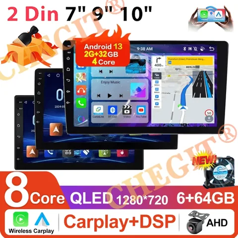 4/8Core Car Radio 7 9 10" Android Auto Carplay Car Stereo Multimedia Player Universal WIFI GPS Autoradio Car Intelligent Systems
