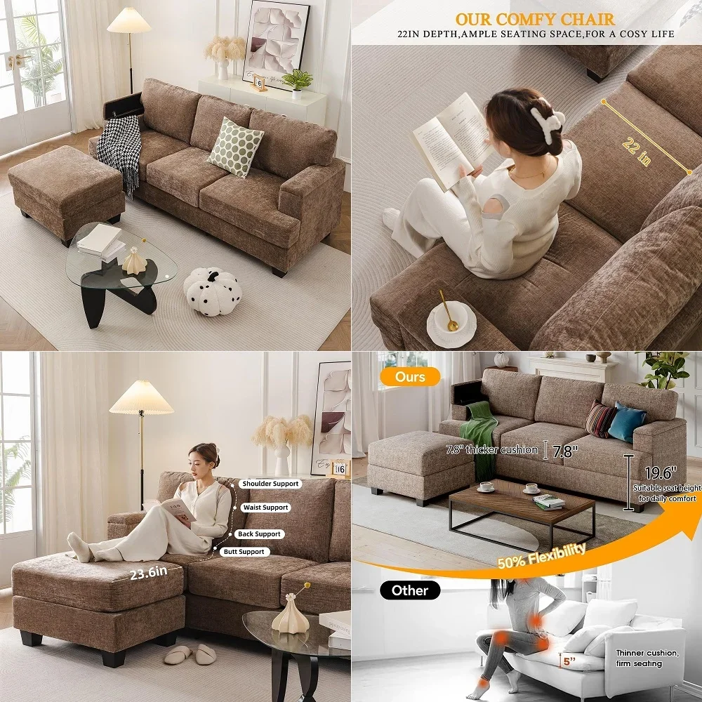 

76.4 Futon Sofa Bed, Couch, Loveseat, Sleeper Sofa, Mid Century Modern Futon Couch, Sofa Cama, Couches for Living Room Snow Vel