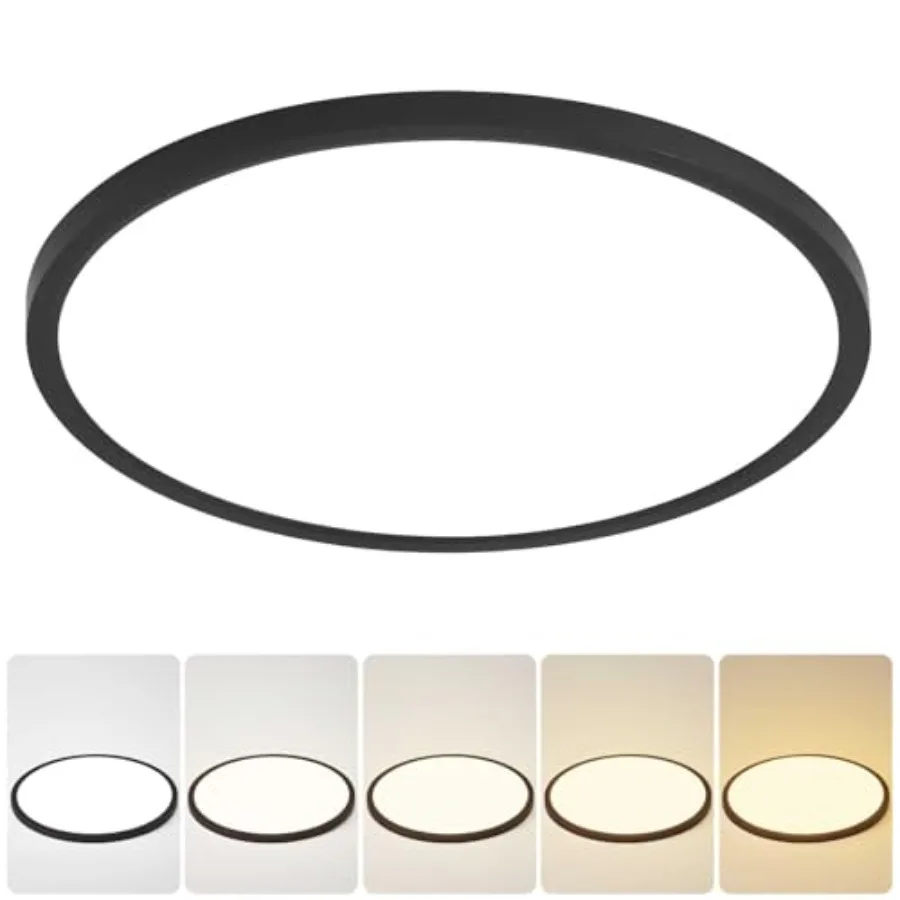 Flush Mount Ceiling Light, 5 Color Adjustable Slim 18W 1800LM 2700K-6500K Wired LED Fixture, Modern Low Profile LED Ceilg Lamp